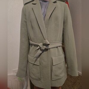 Express Stylish Olive Green Belted Coat
